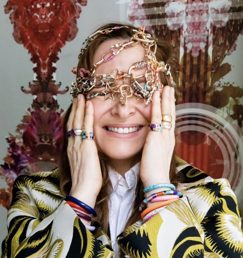 Marla Aaron wrapped in jewelry.