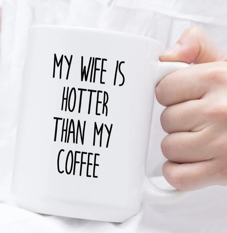 An Etsy created Valentine's coffee mug. 