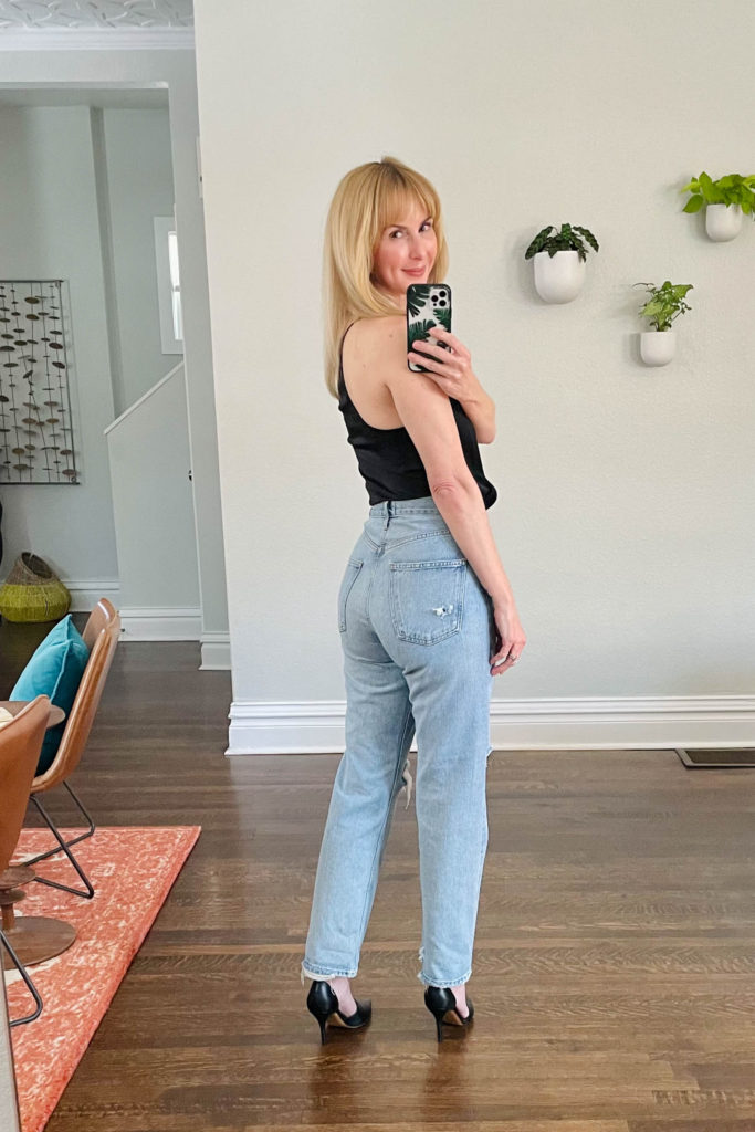 The Agolde 90s mid rise loose jeans are amazing.