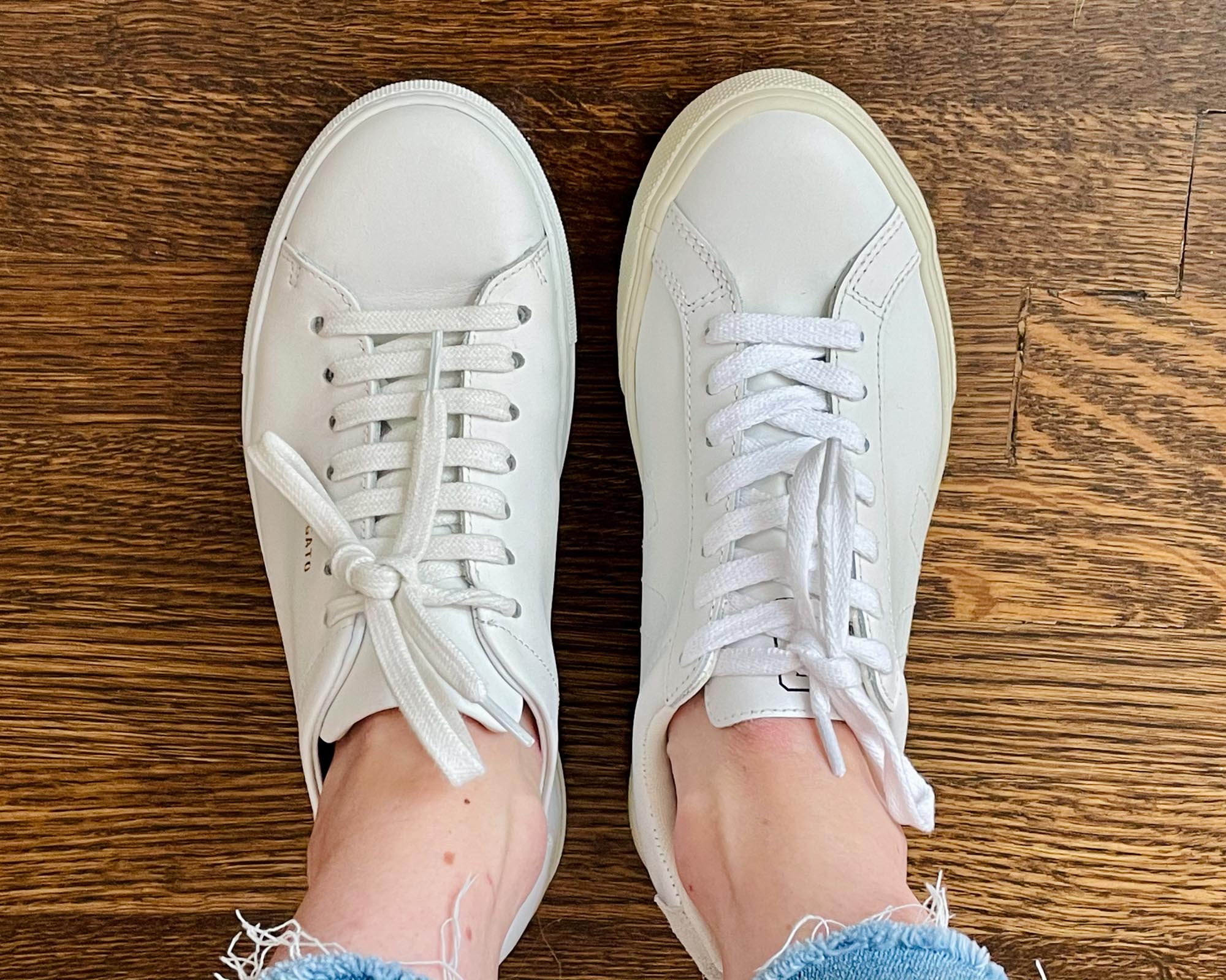 Side by side comparison of the Axel Arigato Clean 90s sneaker and the Veja Espalar sneaker.