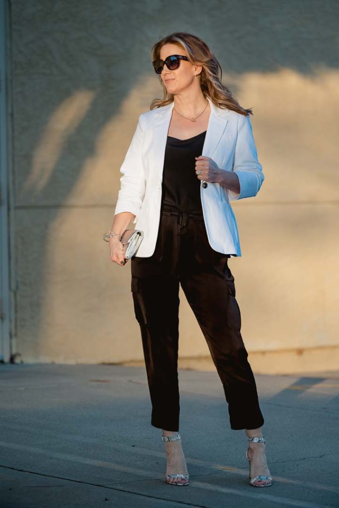 Cinq A Sept Khloe Blazer Review with L'Agence Gisele plus the Ramy Brook pants and Theory Teah.