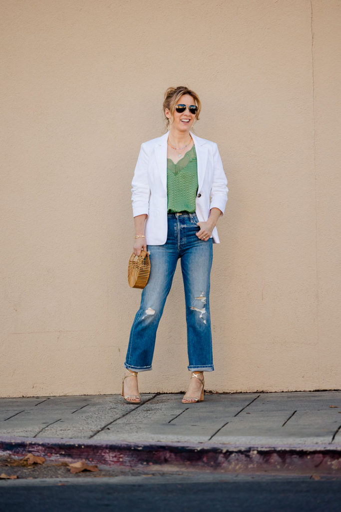Cinq A Sept Khloe Blazer Review with Paige Niko, Mother Jeans, and Zadig et Voltaire Christy Camisole