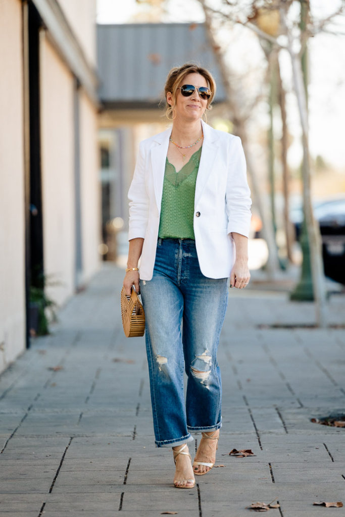 What Does A Personal Stylist Do? Cinq A Sept Khloe Blazer Review with Paige Niko, Mother Jeans, and Zadig et Voltaire Christy Camisole