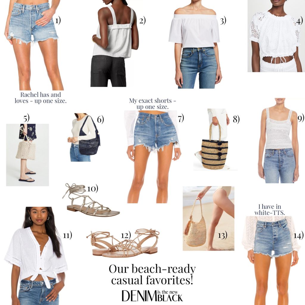Collage of our beach ready casual favorites.