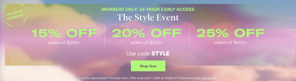 Shopbop Style Event - April 2024