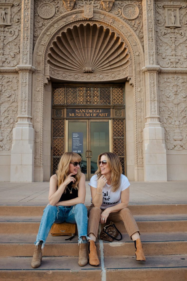 Friday Sale Finds - Wearing our Marla Aaron necklaces in Balboa Park.